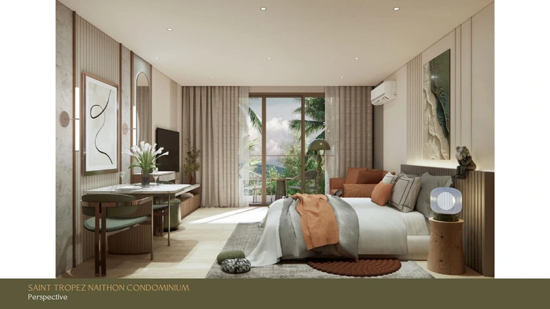 Saint Tropez Naithon — layout A1 36.8 m²: sleeping area