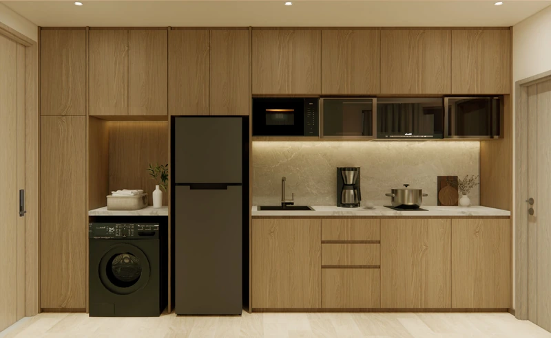 Saint Tropez Naithon — планировка A2 46.58 м²: кухня и прихожая