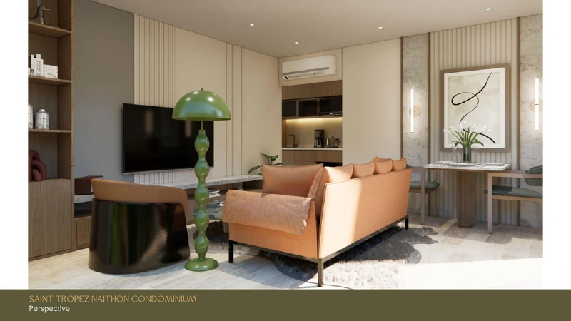 Saint Tropez Naithon — layout A2 46.58 m²: living area