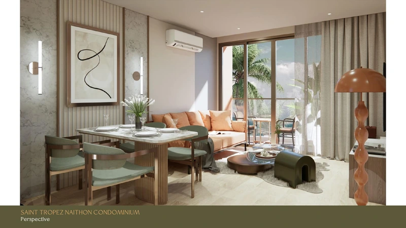 Saint Tropez Naithon — layout A3 66.15 m²: sleeping area