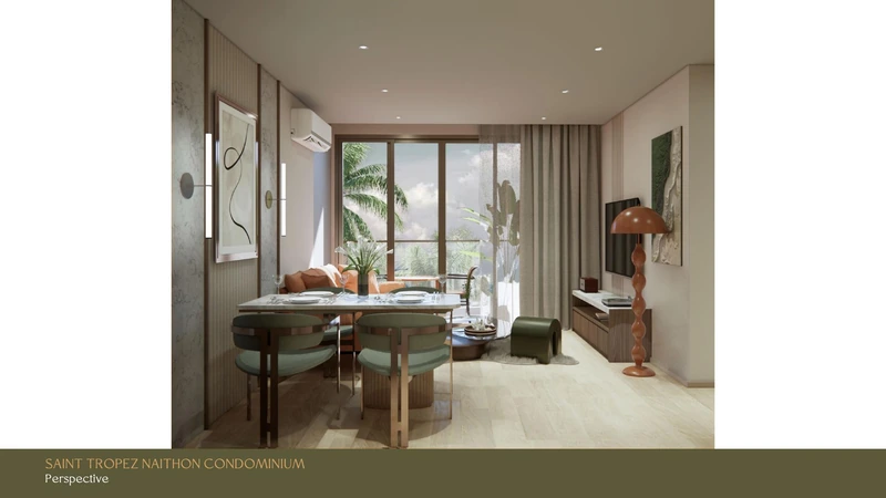 Saint Tropez Naithon — layout A3 66.15 m²: living area