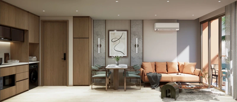Saint Tropez Naithon — планировка A3 66.15 м²: спальня, вид на террасу