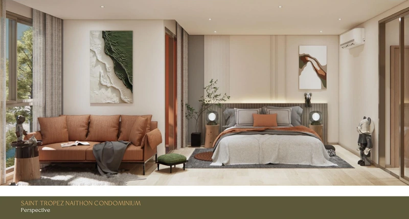 Saint Tropez Naithon — layout A4 37.42 m²: sleeping area