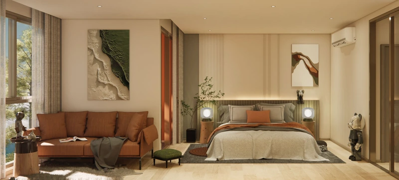 Saint Tropez Naithon — планировка A4 37.42 м²: спальная зона