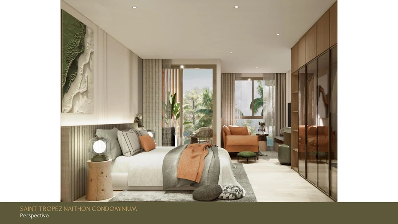 Saint Tropez Naithon — layout A5 35.67 m²: sleeping area