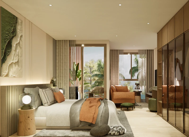 Saint Tropez Naithon — планировка A5 35.67 м²: спальная зона