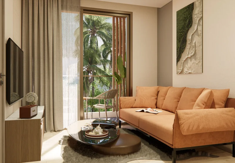 Saint Tropez Naithon — планировка B1 49.85 м²: спальная зона