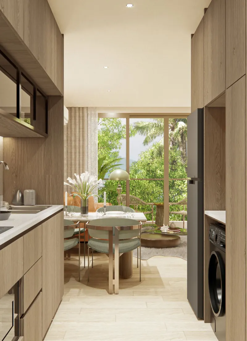 Saint Tropez Naithon — планировка B2 66.4 м²: гостиная зона