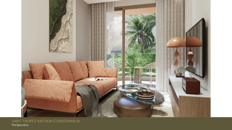 Saint Tropez Naithon — layout C 66.35 m²: sleeping area