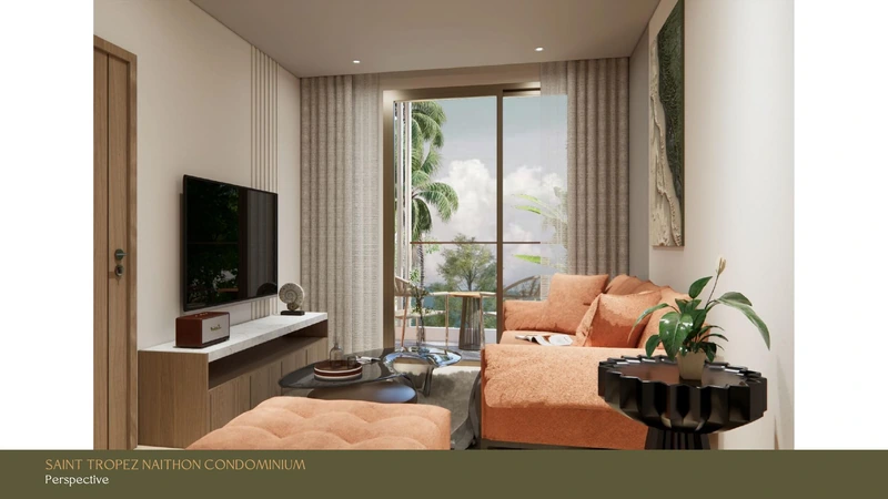 Saint Tropez Naithon — layout C1 67.5 m²: sleeping area
