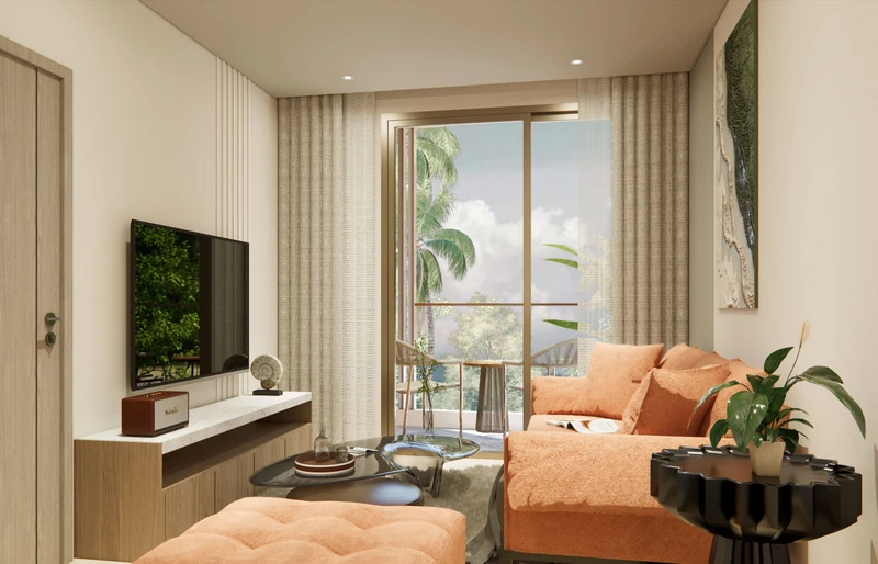 Saint Tropez Naithon — планировка C1 67.5 м²: спальная зона