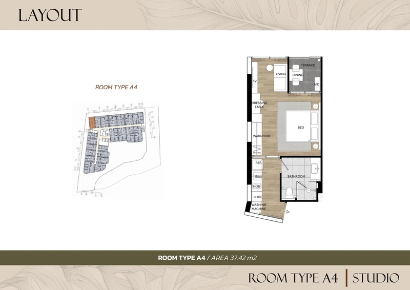 Saint Tropez Naithon — floor plan A4 with furniture layout