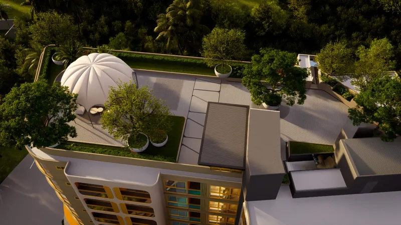 Saint Tropez Naithon — the rooftop garden from above